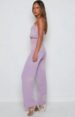 Beginning Boutique Bottoms Yancey Purple Printed Pants