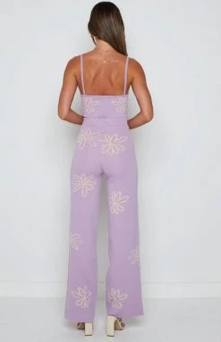 Beginning Boutique Bottoms Yancey Purple Printed Pants