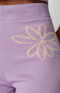 Beginning Boutique Bottoms Yancey Purple Printed Pants