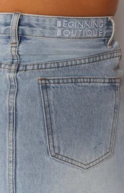 BB Exclusive Yasmin Denim Mini Skirt Vintage Wash