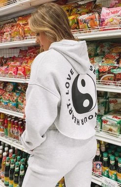 BB Exclusive Yin Yang Hoodie Grey Marle