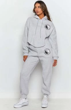 BB Exclusive Yin Yang Track Pants Grey Marle Bottoms