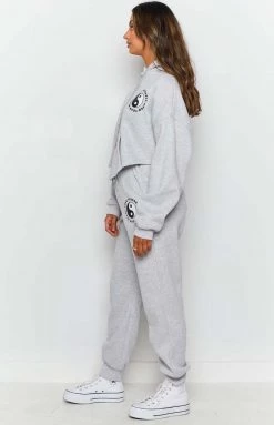 BB Exclusive Yin Yang Track Pants Grey Marle Bottoms