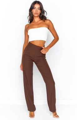 BB Exclusive Yolanda Brown Slim Leg Pants Bottoms