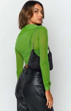 BB Exclusive Zahara Mesh Shirt Green Tops