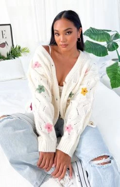 Beginning Boutique Zanetti Cream Flower Cardigan 13 Beginning Boutique Zanetti Cream Flower Cardigan