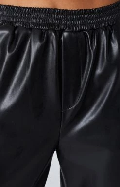 Beginning Boutique Zarah Black PU Pants Bottoms