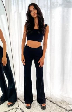 BB Exclusive Zaylee Black Knit Pants