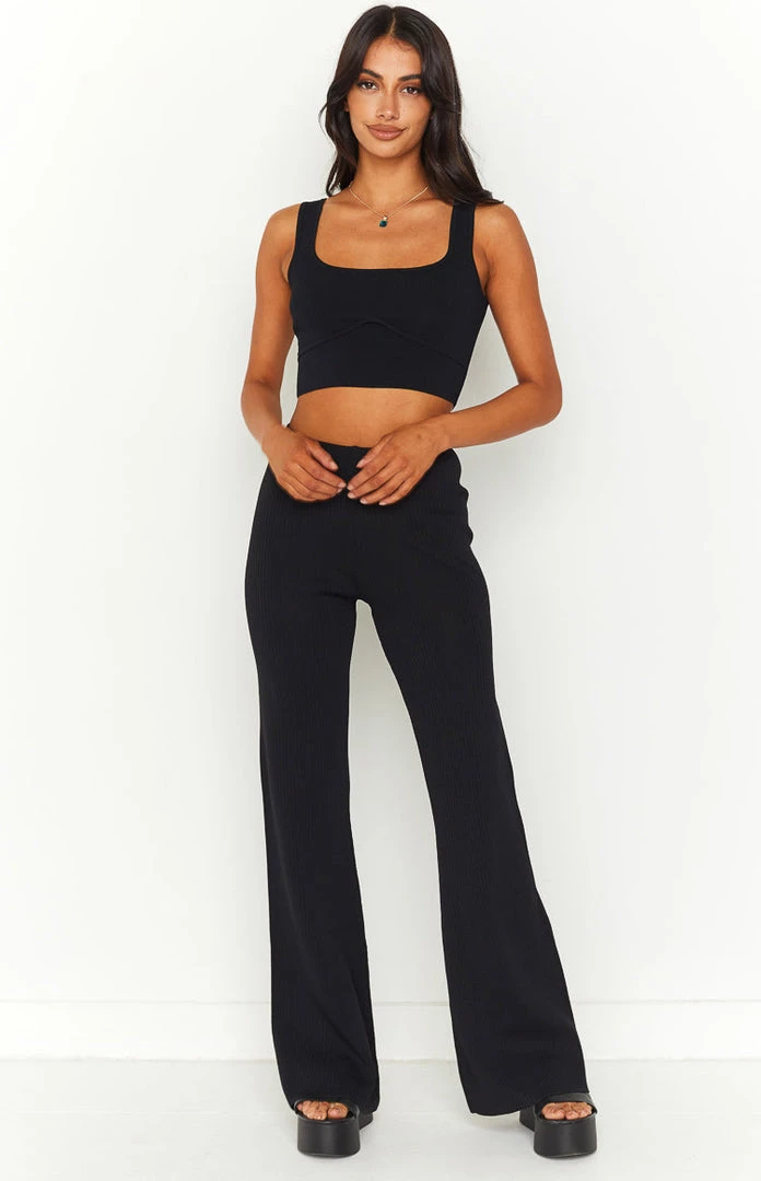 BB Exclusive Zaylee Black Knit Pants 2 BB Exclusive Zaylee Black Knit Pants
