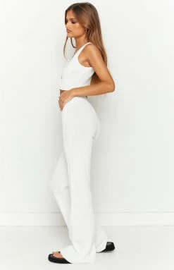 BB Exclusive Zaylee White Knit Pants Bottoms 11 BB Exclusive Zaylee White Knit Pants Bottoms