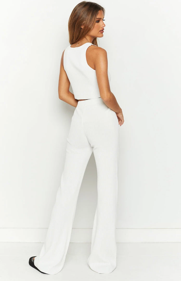 BB Exclusive Zaylee White Knit Pants Bottoms 5 BB Exclusive Zaylee White Knit Pants Bottoms