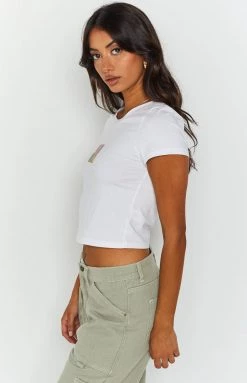 BB Exclusive Zen White Graphic Baby Tee Tops