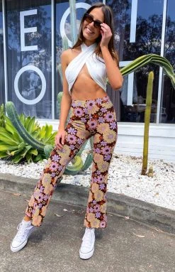 Beginning Boutique Zenica Pink Floral Pants Bottoms