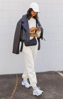 BB Exclusive Zippi Cream Sweat Pants Bottoms