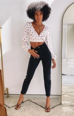 BB Exclusive Zippy Wrap Blouse Floral Tops