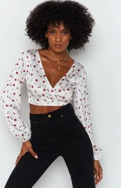 BB Exclusive Zippy Wrap Blouse Floral Tops