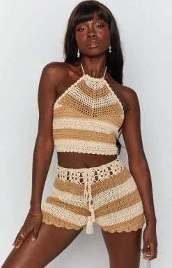 9.0 Swim 9.0 Zola Crochet Shorts Stripe Bottoms