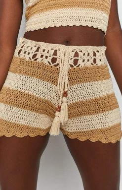 9.0 Swim 9.0 Zola Crochet Shorts Stripe Bottoms