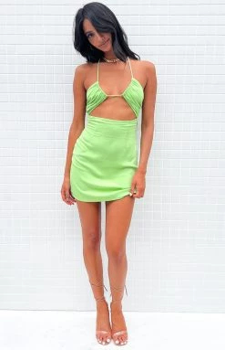 BB Exclusive Zona Green Mini Dress Dresses
