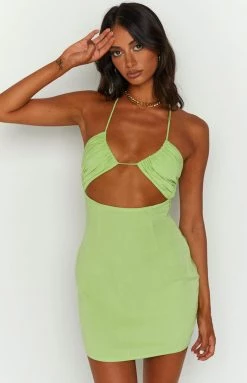 BB Exclusive Zona Green Mini Dress Dresses