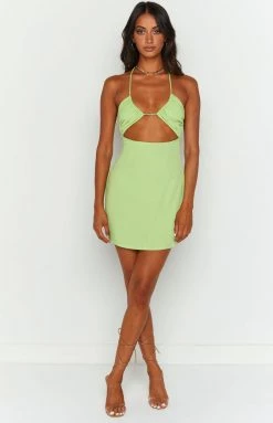 BB Exclusive Zona Green Mini Dress Dresses