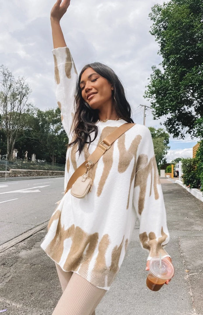 Beginning Boutique Outerwear Zosia Oversized Knitted Sweater Tan 1 Beginning Boutique Outerwear Zosia Oversized Knitted Sweater Tan