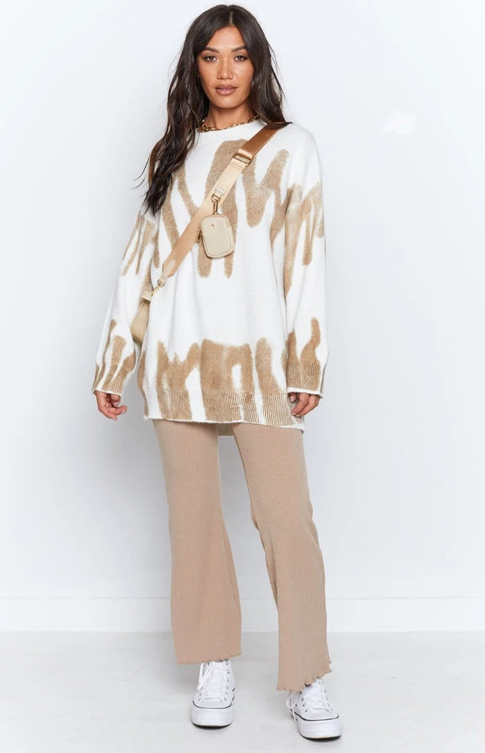 Beginning Boutique Outerwear Zosia Oversized Knitted Sweater Tan 3 Beginning Boutique Outerwear Zosia Oversized Knitted Sweater Tan