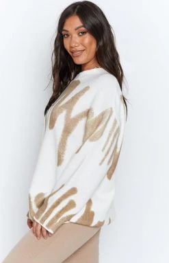 Beginning Boutique Outerwear Zosia Oversized Knitted Sweater Tan 14 Beginning Boutique Outerwear Zosia Oversized Knitted Sweater Tan