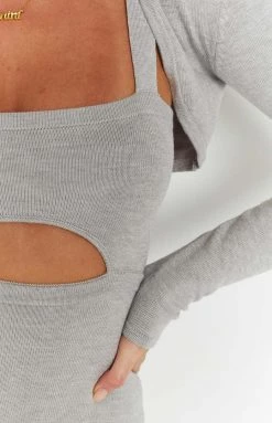 BB Exclusive Zuri Grey Knit Dress With Bolero New