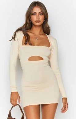 BB Exclusive Zuri Knit Dress With Bolero Cream Dresses 19 BB Exclusive Zuri Knit Dress With Bolero Cream Dresses