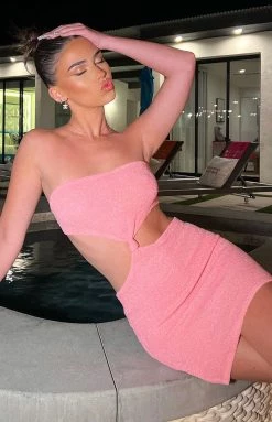 BB Exclusive Dresses Fiona Pink Strapless Mini Dress