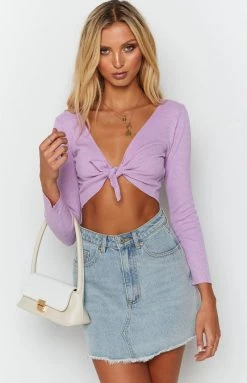 Beginning Boutique Tops Alyssia Knit Top Lilac