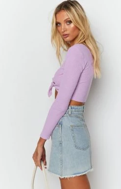 Beginning Boutique Tops Alyssia Knit Top Lilac
