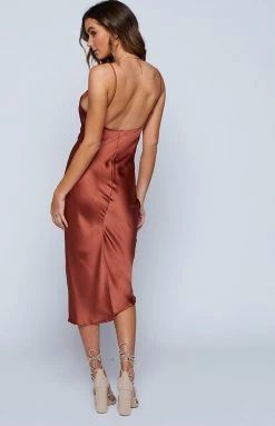 Beginning Boutique Schiffer Slip Midi Dress Rust Dresses 14 Beginning Boutique Schiffer Slip Midi Dress Rust Dresses