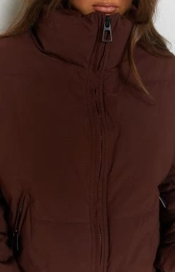 Beginning Boutique Remi Puffer Jacket Chocolate