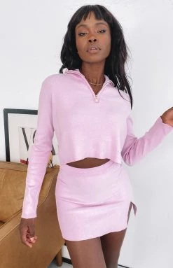 Beginning Boutique Camdyn Knit Top Lilac