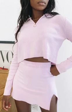 Beginning Boutique Camdyn Knit Top Lilac