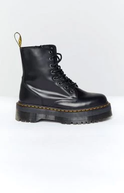 Dr. Martens Jadon 8 Eye Boot Black Polish Smooth Back In Stock