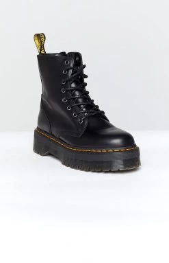 Dr. Martens Jadon 8 Eye Boot Black Polish Smooth Back In Stock