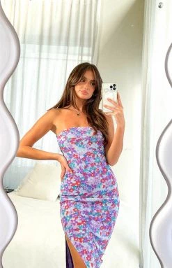 SNDYS Tyra Purple Flower Midi Dress New 13 SNDYS Tyra Purple Flower Midi Dress New