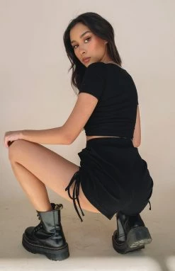 Beginning Boutique Follow Me Shorts Black Bottoms