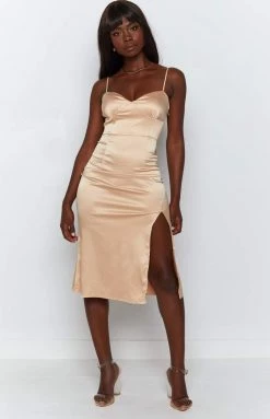 BB Exclusive Dresses Matrimony Midi Formal Dress Champagne