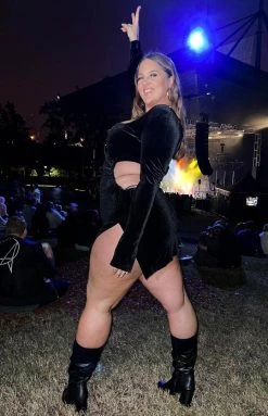 BB Exclusive New Hadassah Black Velvet Mini Dress