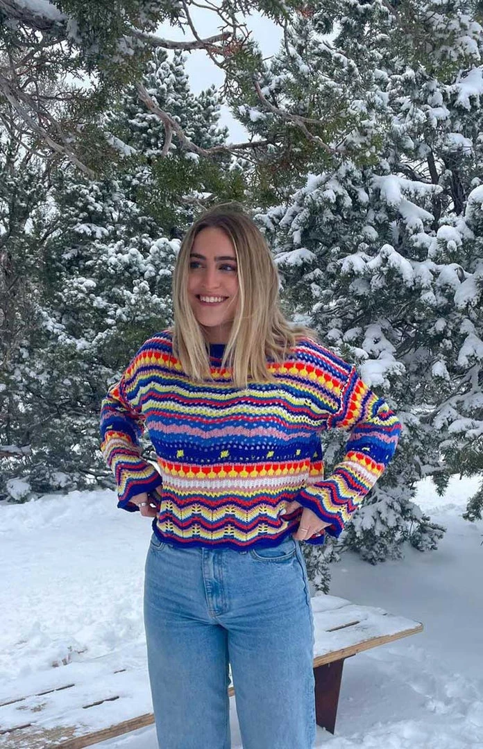 Beginning Boutique Long Weekend Sweater Blue Long Sleeve Tops 1 Beginning Boutique Long Weekend Sweater Blue Long Sleeve Tops