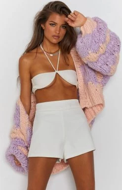 Beginning Boutique Kinley Chunky Knit Cardi Pink Tops