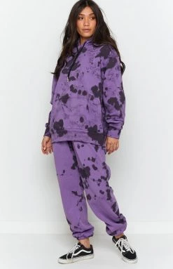 Nana Judy Delta Hooded Oversize Sweater Violet Tie Dye Outerwear