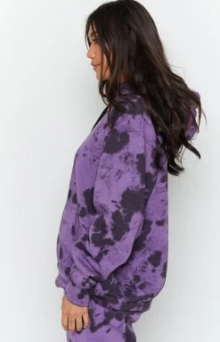 Nana Judy Delta Hooded Oversize Sweater Violet Tie Dye Outerwear