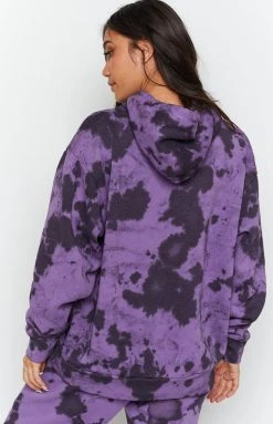 Nana Judy Delta Hooded Oversize Sweater Violet Tie Dye Outerwear