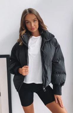 Beginning Boutique Remi Puffer Jacket Black