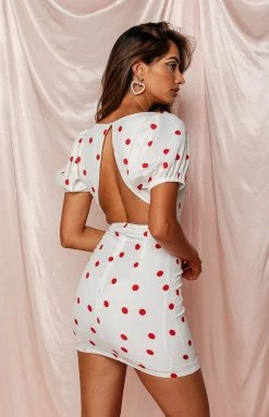 BB Exclusive Stuck With U Mini Dress Red Spot Dresses